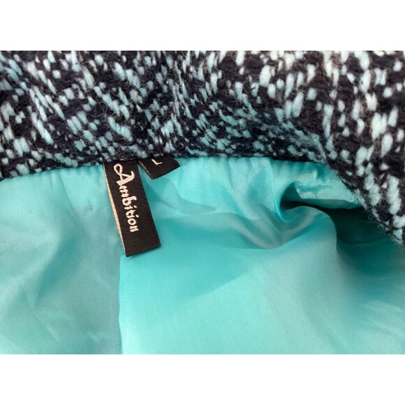 Ambition Blazer Jacket Women's size L Multi Tweed Wool Blend Large Button Front - Picture 6 of 14